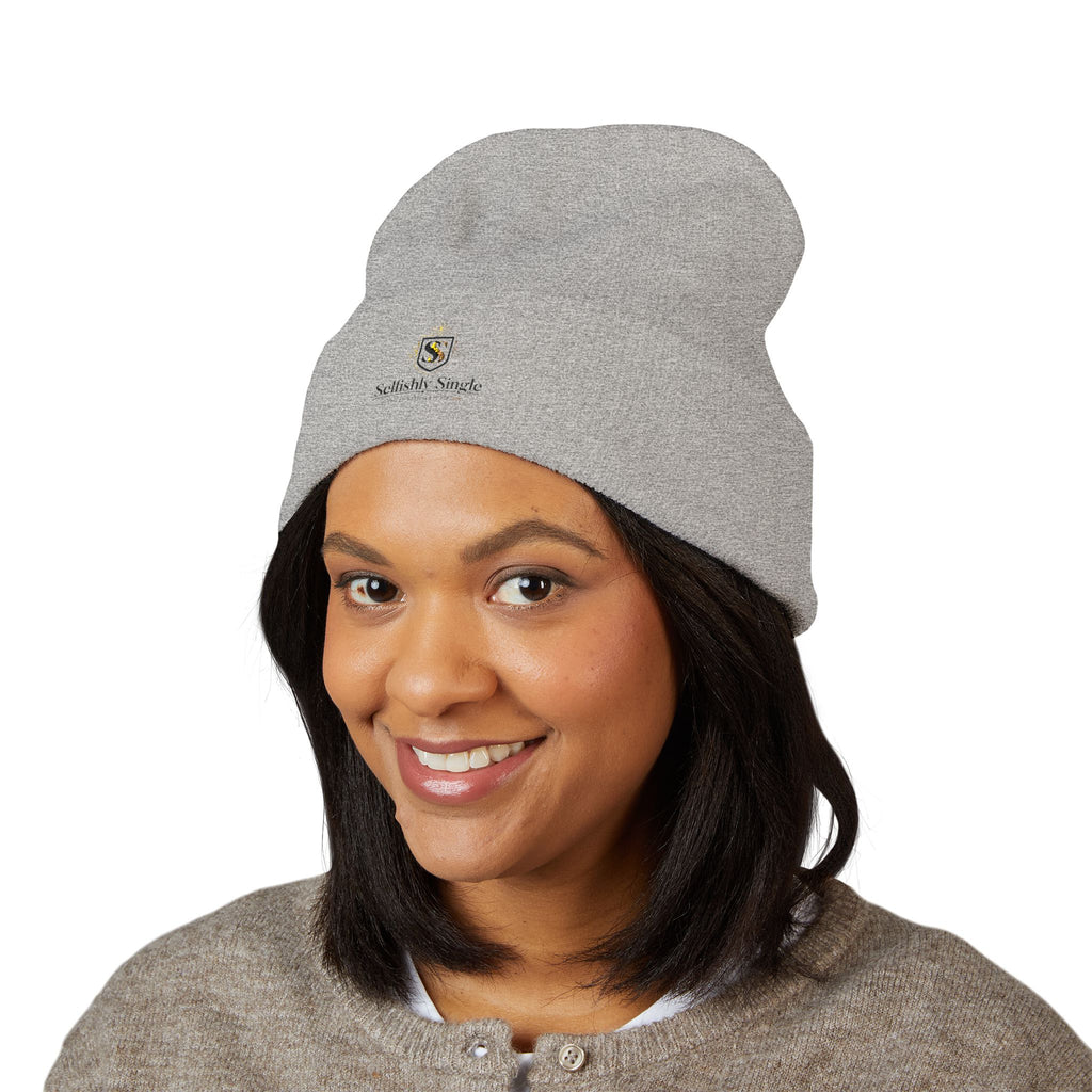 Selfishly Single Embroidered 'Sabbatic Nights' Crest Cuffed Beanie