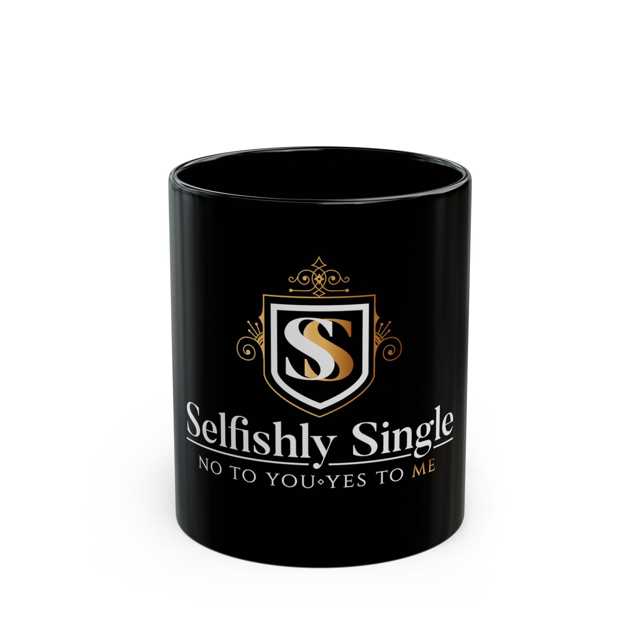 Selfishly Single Black Coffee Mug