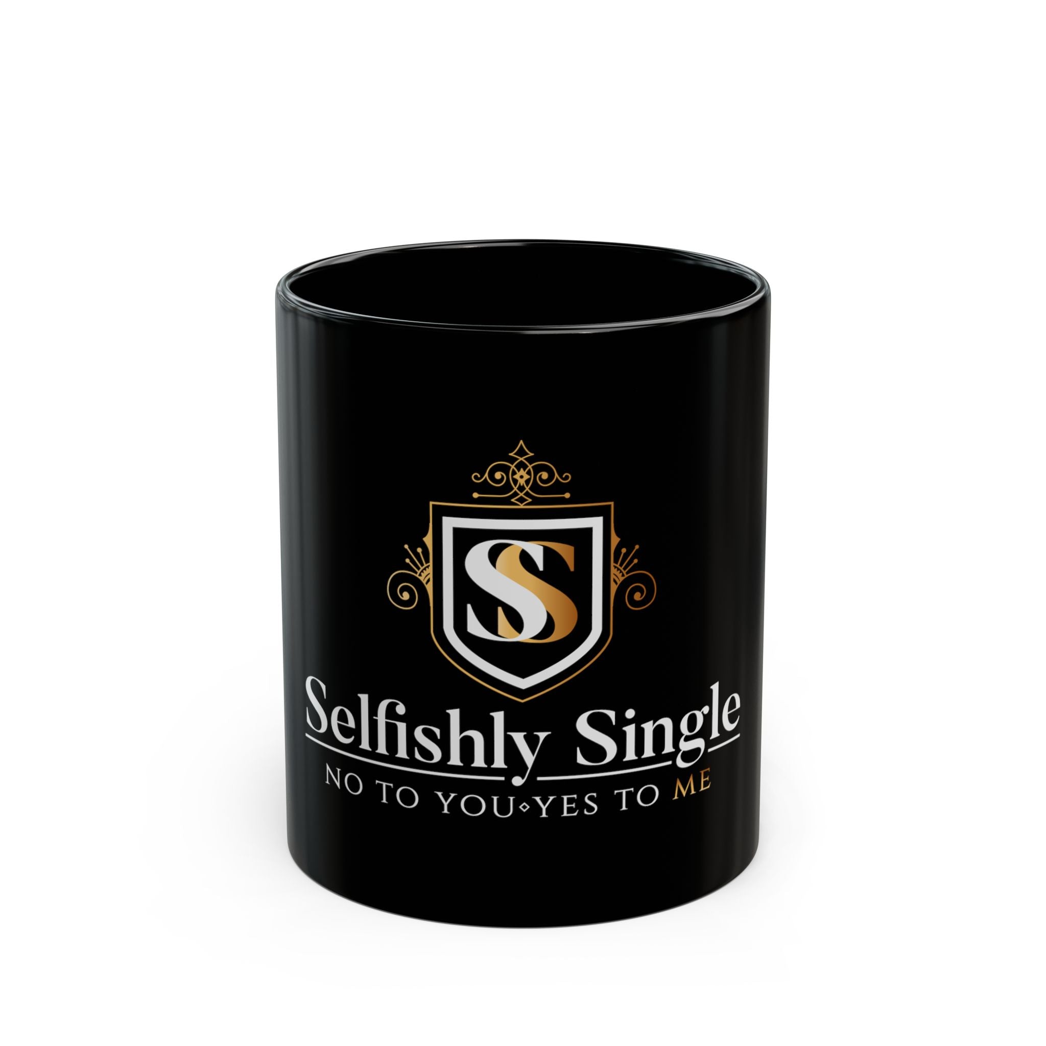 Selfishly Single Black Coffee Mug