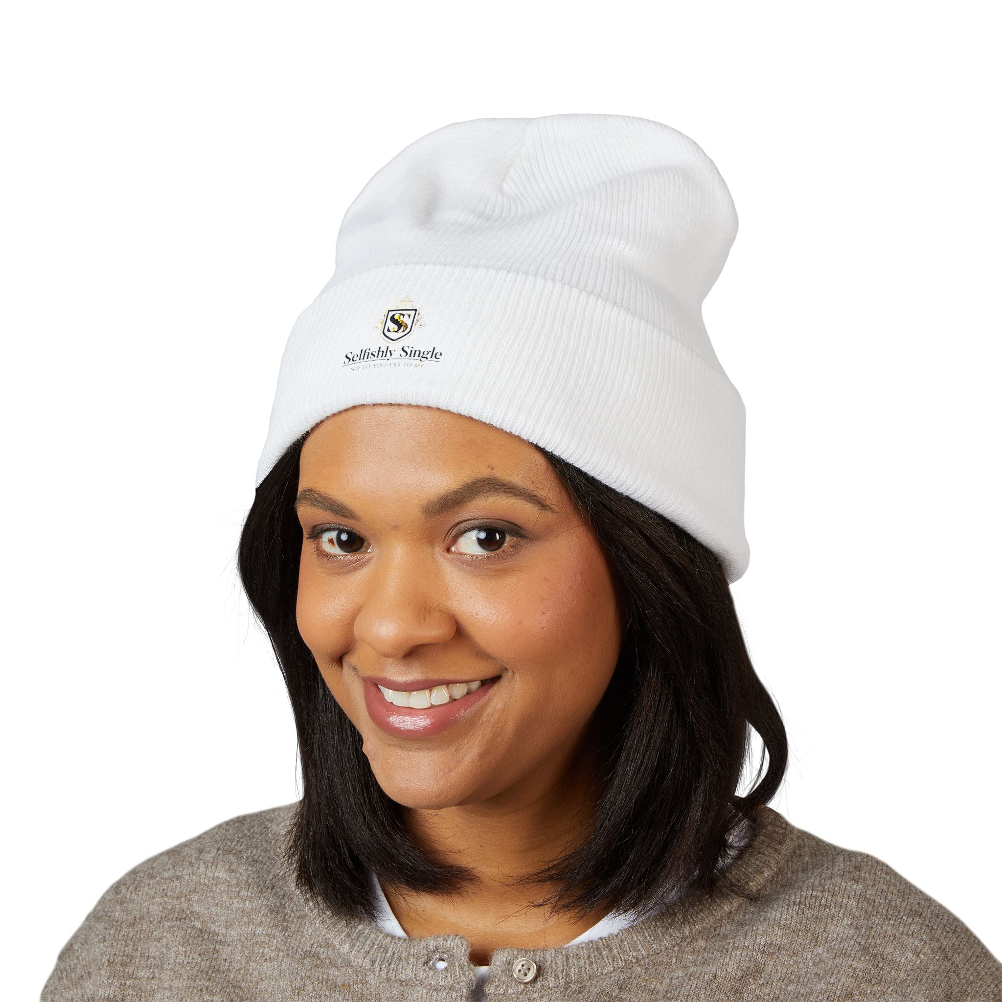 Selfishly Single Embroidered 'Sabbatic Nights' Crest Cuffed Beanie