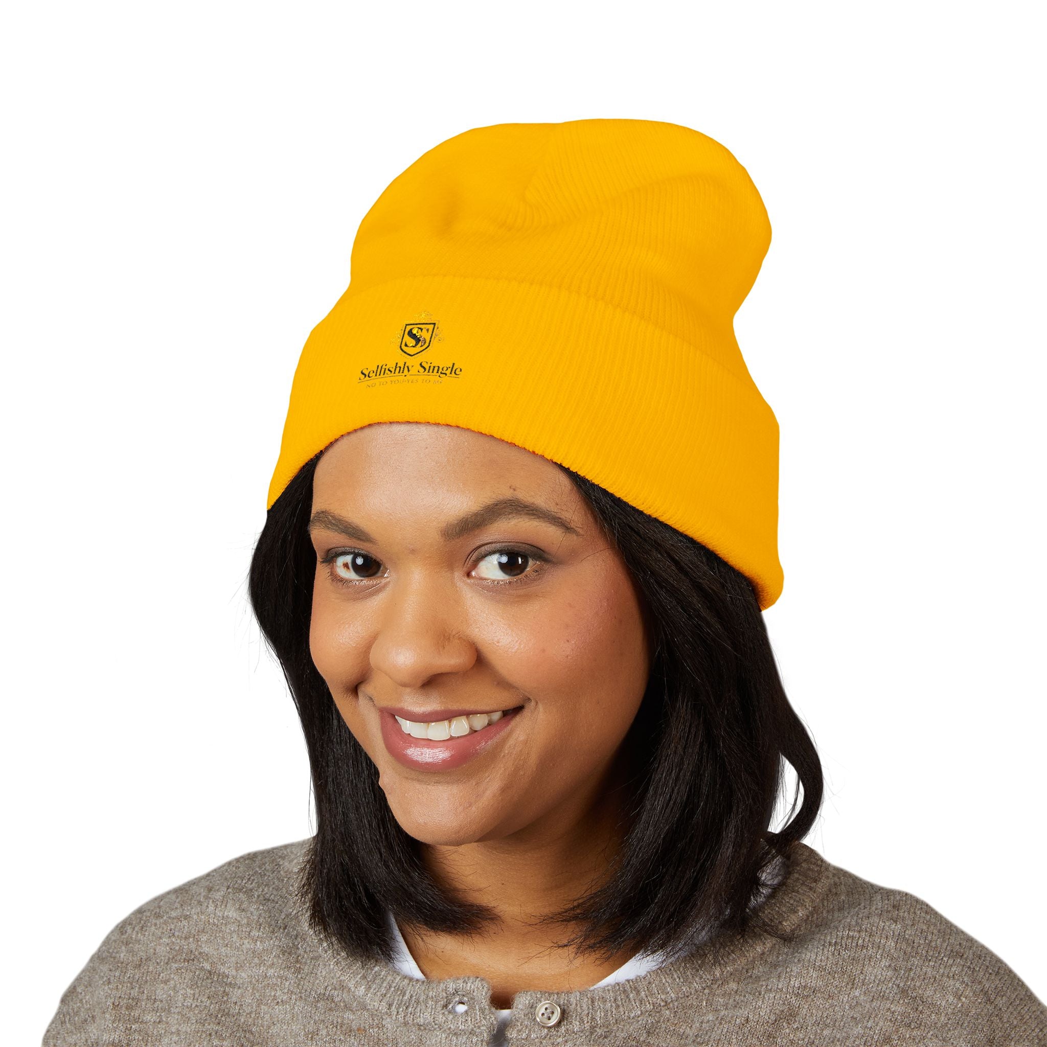 Selfishly Single Embroidered 'Sabbatic Nights' Crest Cuffed Beanie