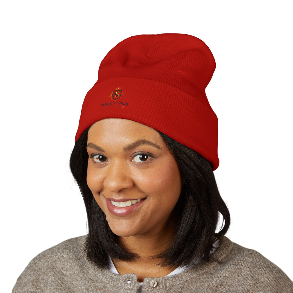 Selfishly Single Embroidered 'Sabbatic Nights' Crest Cuffed Beanie