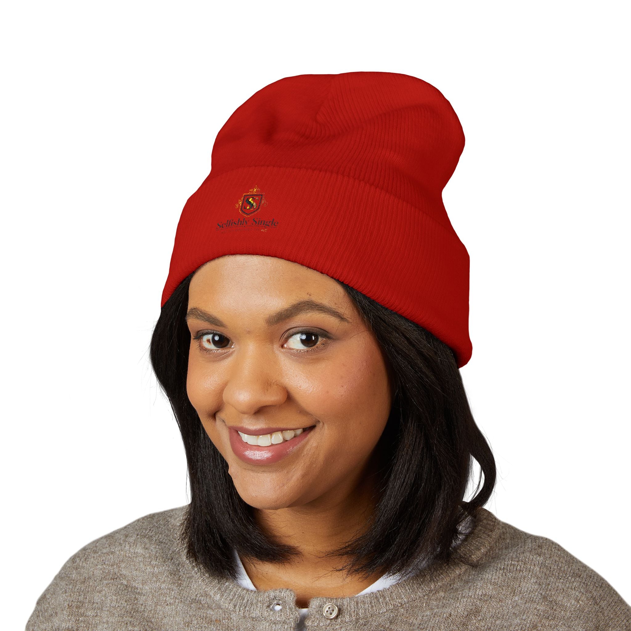 Selfishly Single Embroidered 'Sabbatic Nights' Crest Cuffed Beanie