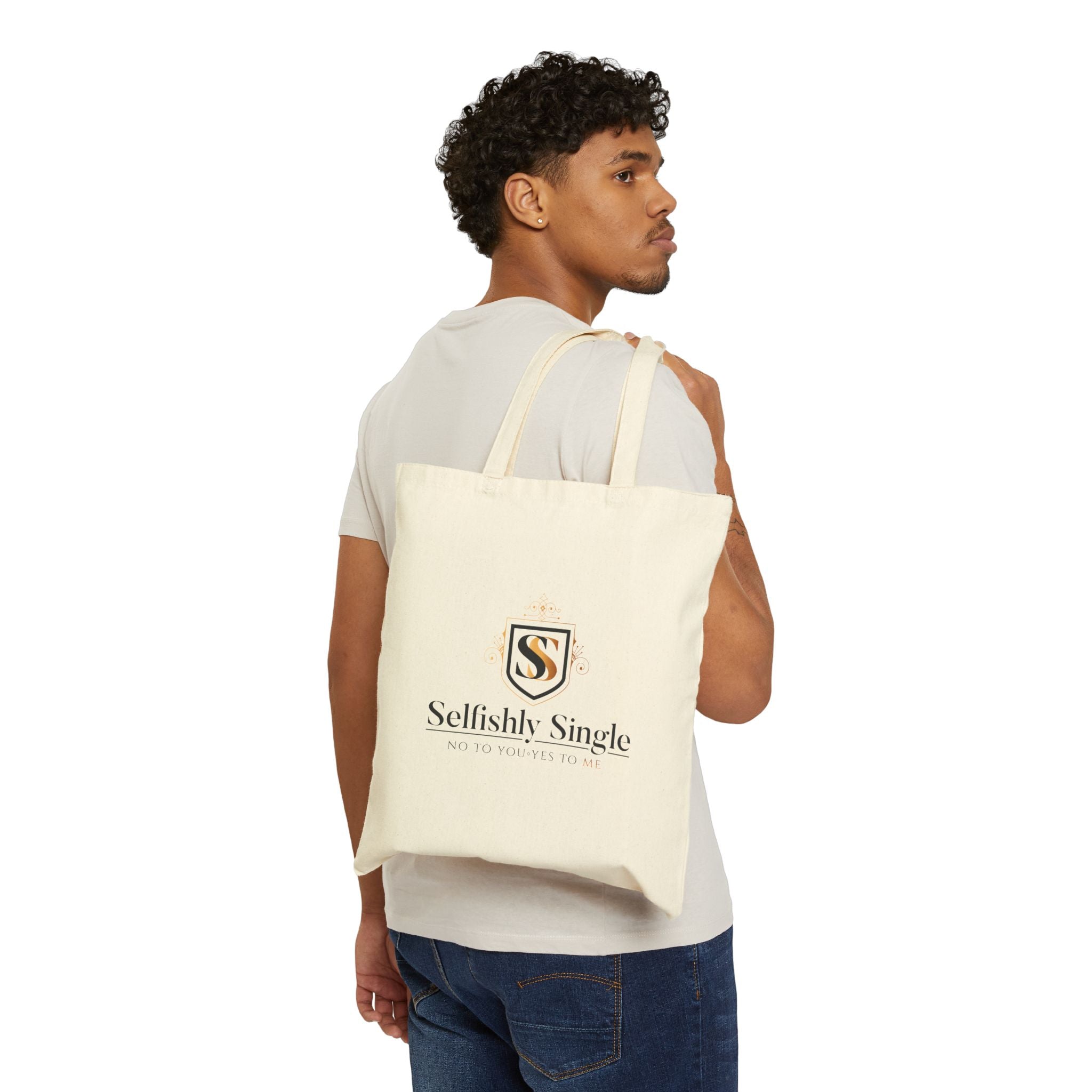 Selfishly Single -Canvas Market Tote Bag
