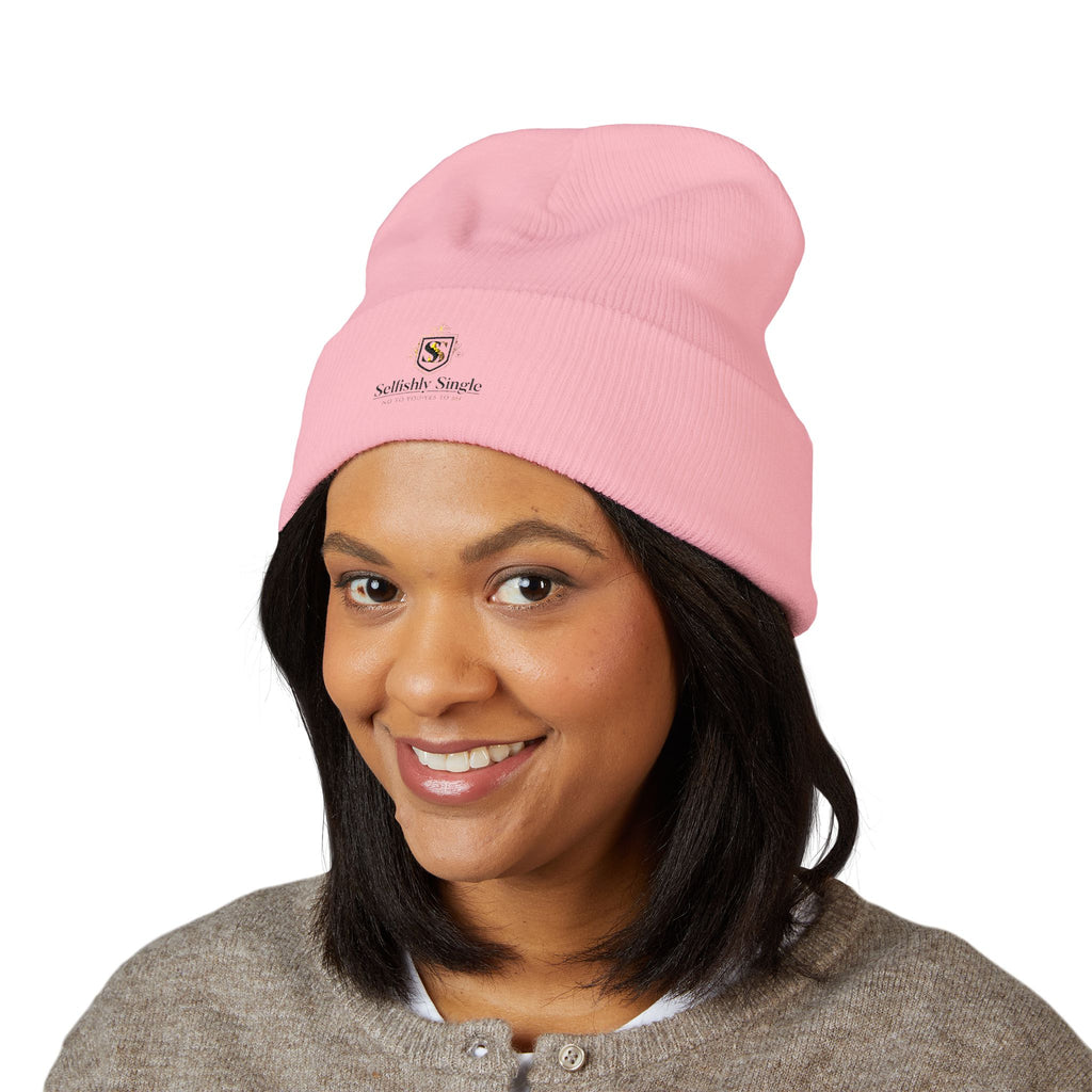 Selfishly Single Embroidered 'Sabbatic Nights' Crest Cuffed Beanie